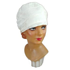 1960s Vintage White Turban Hat, Marshall Field